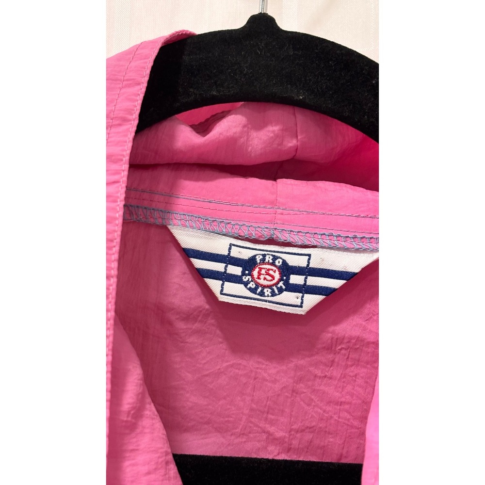 Vintage Pro Spirit Colorblock Windbreaker Jacket Pink Yellow Blue Large 80s 90s - Picture 3 of 5